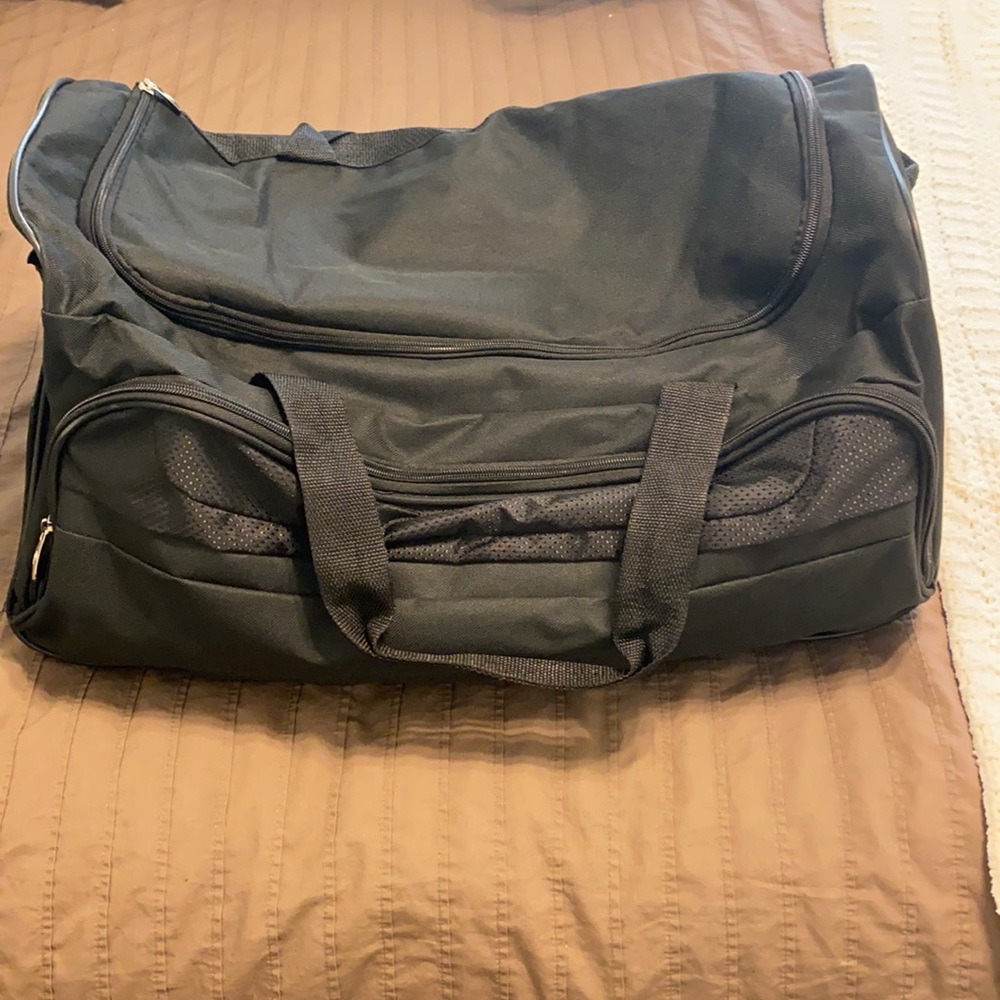 Black duffel bag
